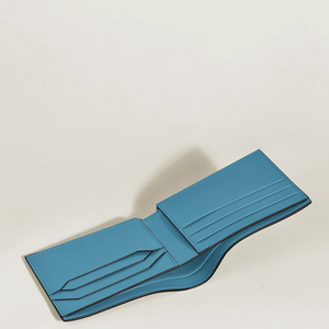 Portefeuille court de luxe pour hommes, 100% cuir de vache, meilleure qualité, couleur bleu fumé, haute qualité - Product Image 4