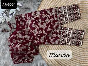 เสื้อเบลาส์ดีไซน์ใหม่สำหรับผู้หญิงใส่งานเย็บปักถักร้อยขนาดใหญ่พร้อมใส่คอลเลคชั่นเสื้อผ้าสำหรับงานแต่งงานส่าหรี - Product Image 5