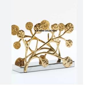 Vente directe d'usine Design floral créatif en laiton Porte-serviettes en métal Porte-serviettes de table personnalisé Porte-mouchoirs de table - Product Image 5