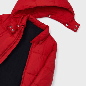 Kids Red Puffer <b>Jacket</b> Zipper Closure Eco-Friendly Breathable Winter Warm Outerwear for <b>Boys</b> and Girls - Product Image 4