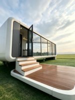 Cabaña Moderna Estilo Villa para Exteriores, Habitación Cápsula, Cabaña Prefabricada Tipo Apple, Estructura de Acero, Oficina Móvil o Hotel Resort