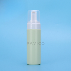 Pavico Vietnam OEM ODM vert clair 150ml bouteilles à pompe moussante en PET cosmétiques savon liquide shampooing et gel douche en forme de cylindre - Product Image 1