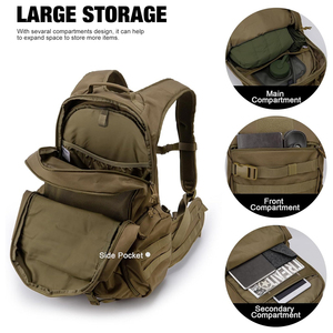 Sac à dos tactique de haute qualité pour les aventures en plein air avec logo personnalisé impression compartiments spacieux et fermetures éclair sécurisées - Product Image 2