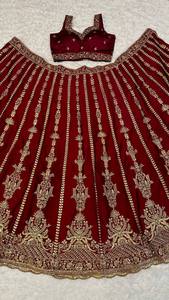 2025 Refinado Diseñador Indio Blanco Color Nupcial Lehenga Choli Unstich Diseño Boda Lahnga Choli Mayorista - Product Image 3