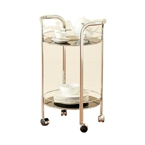 Elegante carrito de servicio de acero inoxidable de dos niveles para hotel u oficina en casa, precio barato al por mayor en la India - Product Image 1