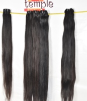 Extensions de cheveux naturels Remy indiens du Tamil Nadu, tissage double trame, non traités, noirs, style clip-in, 100g, sachet polyéthylène