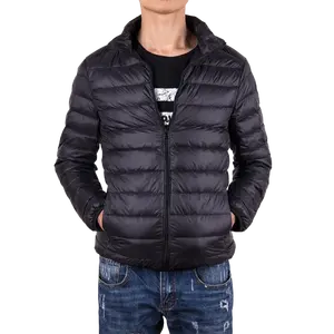 Chaqueta acolchada impermeable para hombre, Abrigo acolchado de invierno con burbujas de diseñador, chaqueta acolchada personalizada de nailon negro para exteriores para hombre