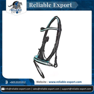 Brida de caballo de cuero negro de nuevo diseño con banda para cejas ostentosa de cristal y accesorios equinos para la nariz - Product Image 2