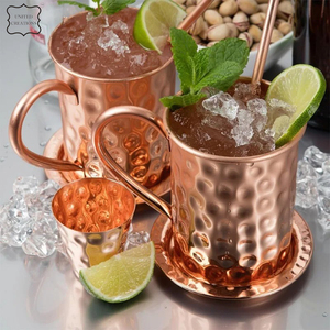 Antique Copper Hammer Moscow Mule Mug <b>with</b> Handle Cocktail Coffee Mug Hammered <b>Metal</b> <b>Cup</b> for Back to School Occasions - Product Image 6