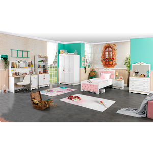 Turkish Manufacturer's High Quality Modern Young Pink Color Girl's Bedroom Furniture Comfortable Large Children's Set for Home - Product Image 5