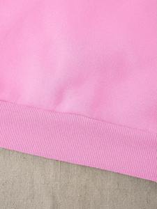 Casual Winter Streetwear Oversized Sweatshirt Light Pink Crewneck Pullover Unisex Heavyweight Fleece Drop Shoulder Loose Fit Top - Product Image 5