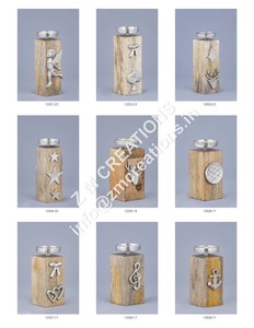 Arbre de vie Badge fait à la main manguier bois pilier thé lumière support décoratif bougie support pour noël décoration de la maison - Product Image 3