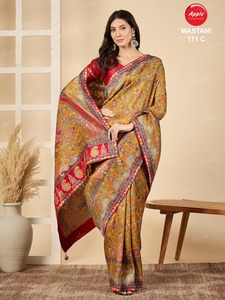 Pure Dola Viscose Saree con impresión de posición elegante en tela brillante Diseñador Party Wear Saree para mujeres Sari ligero - Product Image 4