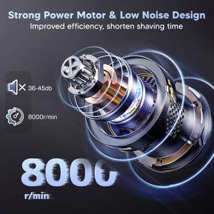 Tondeuse corporelle professionnelle pour homme, sûre, 5-en-1, étanche IPX7, rasoir électrique humide/sec, kit de coupe pour barbe et nez, avec têtes interchangeables - Product Image 3