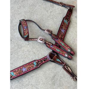 Ensemble de sellerie pour cheval en cuir occidental de qualité supérieure, fait à la main, pour le rodéo ou l'équitation sur sentier et l'entraînement, disponible en gros - Product Image 1