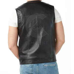Venta caliente Me nClothing Chaleco de cuero Chaqueta Hombres Chaleco de cuero Chaqueta Nueva moda Hombres Chaleco de cuero Chaqueta - Product Image 3