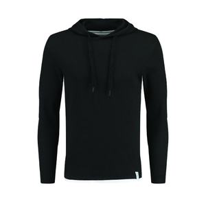 เสื้อมีฮู้ดถักสำหรับผู้ชายสีดำเทอร์รี่ใส่สบายและระบายอากาศได้ดีดีไซน์ทันสมัยคุณภาพเยี่ยมสำหรับฤดูหนาว - Product Image 1