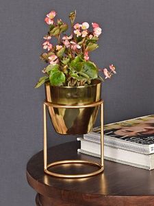 Elegante maceta de metal alto con elegante soporte de hierro, la mejor opción para el jardín doméstico contemporáneo y la decoración de plantas interiores - Product Image 2