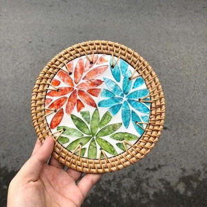 Handwoven rattan decorative wall <b>placemat</b> natural <b>seagrass</b> eco artisan craft durable lightweight rustic boho nursery decor - Product Image 2