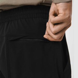 กางเกงผ้าแคนวาสเอวกลางลำลองสำหรับผู้ชาย OEM กางเกงทรงดินสอผ้ายืดน้ำหนักเบาสไตล์สปอร์ตพร้อมกระเป๋ารูดและซิปด้านหลัง - Product Image 4