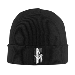 Gorro Masónico con Bandera Americana y Compás Cuadrado, Gorro Cálido de Invierno para Hombre y Mujer, Gorro de Punto Acrílico - Product Image 4