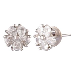 Indian Jewelry Cubic Zirconia CZ Round Floral <b>Stud</b> <b>Earring</b> for Women <b>Girls</b> - Product Image 4