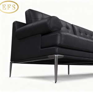 Offres Spéciales! Canapé italien minimaliste à trois places en éponge en cuir véritable écologique pour Villa Park School Set - Product Image 1