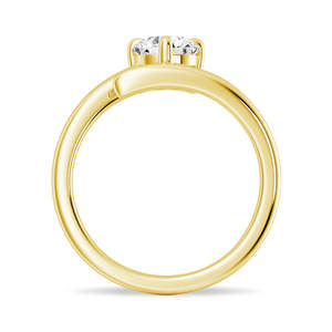 Bague de fiançailles solitaire VIBHINI en or 18 carats plaqué rhodium avec moissanite sertie à griffes, coupe ronde, élégante - Product Image 4