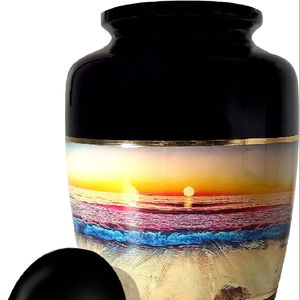 Urna de cremación de playa de aluminio de estilo tradicional para adultos masculinos y femeninos ocasión de simpatía para cenizas humanas - Product Image 1