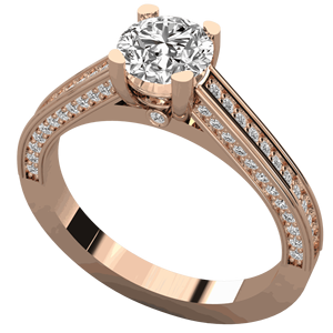 Anillo de Compromiso Solitario con Diamante Redondo en Engaste de Puntas - Product Image 5