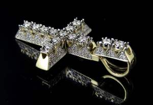 S925 <b>Sterling</b> <b>Silver</b> Jesus <b>Cross</b> Pendant Fully Studded With Round Cut Moissanite Diamond In VVS Clarity - Product Image 3