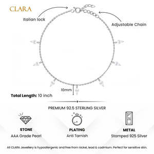 Compre Tobilleras/Payals de Plata 925 100% Auténtica para Mujeres y Niñas, Estilo Lindo, Chapadas en Oro con Material de Oro de 14k y Piedras de Diamante - Product Image 5