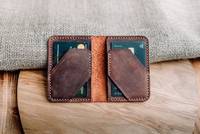 Echtes Leder Schlanke Taschen-ID-Kreditkartenbörse im Vintage-Stil Langlebig für Damen und Herren Anpassbare Farbe Logo Individuelles Branding