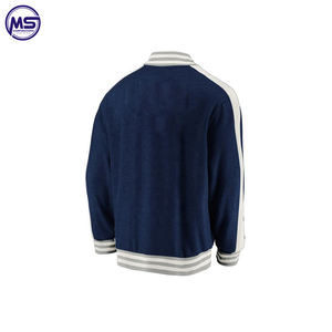 แจ็คเก็ตวาร์ซิตี้ผู้ชายปี 2022 ผ้าขนสัตว์และหนังสำหรับฤดูหนาว คอตั้ง แขนหนัง สำหรับผู้ใหญ่ - Product Image 6