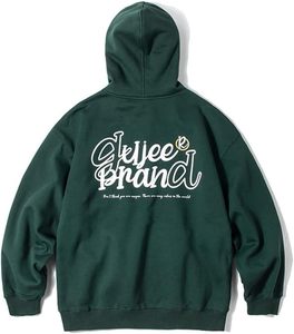 Sweat-shirt décontracté surdimensionné en coton 100% - Imprimé vert et bleu - Respirant - Anti-boulochage - Product Image 3