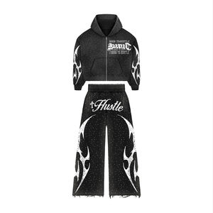 Nuevo Diseño de Ropa Deportiva de Algodón, Sudadera con Capucha de Diseño en Blanco, Conjunto de 2 Piezas, Sudadera y Pantalones Jogger para Hombre, Chándales Personalizados para Hombre, Pantalones Acampanados - Product Image 1