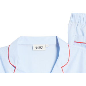 Pigiama Classico Blu in Cotone Sleepy Jones da Donna, Taglia S, Morbido Popeline con Bottoni e Coulisse, Personalizzabile per l'Abbigliamento da Casa Primaverile - Product Image 3