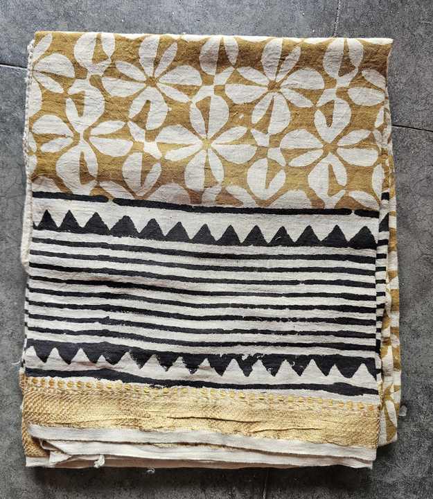 Beautiful Golden Jari Border Handmade Block Print Organic Cotton Floral Sarong Pareo Beach Wrap Bikini Cover Skirt Dress Bandeau