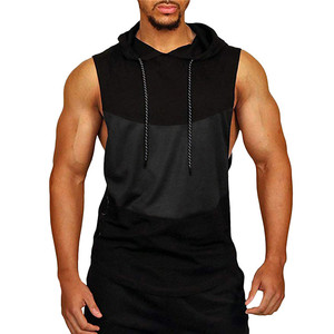 Sweat à capuche de gymnastique sans manches pour hommes de haute qualité Débardeur à col en V à séchage rapide Logo personnalisé Conception respirante pour la musculation décontractée - Product Image 1
