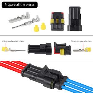 Kit de 240 connecteurs électriques automobiles étanches FPC PCB UHF en nylon, avec fiches 1/2/3/4/5/6 broches, IP68, 12V 5A, à cliquet - Product Image 5