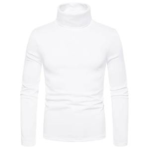 T-shirt à manches longues à col montant chaud en polaire pour homme, décontracté, pour l'automne et l'hiver, grande taille, tissu en élasthanne - Product Image 6