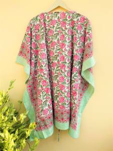 ชุดเดรสคาฟตันสำหรับผู้หญิงชุดเดรสผ้าคอตตอนพิมพ์ลายทำจากผ้าคอตตอนสไตล์อินเดียใส่นอนชุดแมกซี่เดรสใส่ไปทะเล - Product Image 6