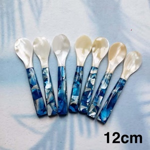 Cuchara de madera, combinación de cuchara de concha marina y concha de nácar, ideal para los amantes de la comida de los chefs que sirven alimentos blandos o huevas - Product Image 4