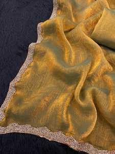 Indian Boutique Bollywood Designer Chiffon Sari Invierno Verano Exclusivo Fancy Última calidad superior Fiesta Boda Desgaste Saree - Product Image 4