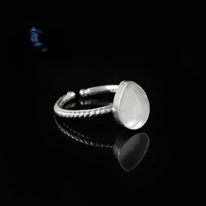 925 argent Sterling réglable poire 5x7mm lunette tasse anneau blanc pince anneau réglage à la main bijoux à bricoler soi-même Base fournitures en gros - Product Image 3