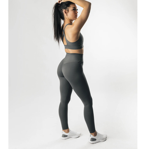 2023 mallas de satén de entrenamiento de cintura alta personalizadas para mujeres gran oferta gimnasio deportes Yoga pantalón de alta calidad para damas - Product Image 5