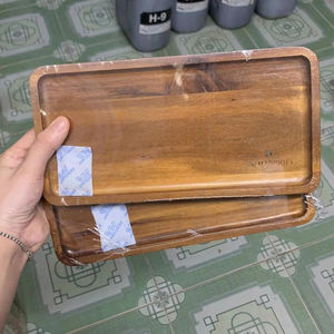 Solid Pattern Premium Wooden <b>Tray</b> From Vietnam Natural Hardwood Material Dining Serving Decoration and Kitchenware Wholesales - Product Image 1