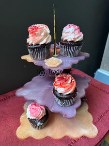 Designer <b>Resin</b> Cake Stand for Luxury Dining Table Wedding Event and Home Decor Tradebyd - Product Image 5