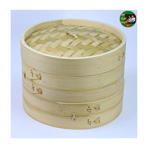 Cuiseur vapeur en bambou avec couvercle, panier vapeur traditionnel en bambou, cuiseur vapeur en bambou durable pour bao et dim sum, cuiseur vapeur pour petits pains - Product Image 3