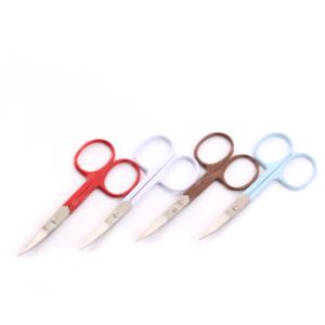 Ciseaux à cils en acier inoxydable avec logo personnalisé de haute qualité Ciseaux à sourcils à pointe pointue pour une utilisation en beauté - Product Image 5